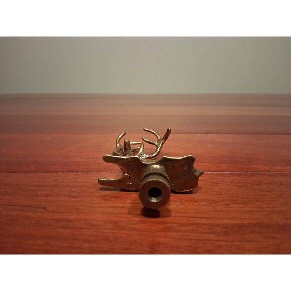 Deer Lamp Finial Shade Topper Gold Brass Buck Antlers Large Tall Detailed Retro - Picture 8 of 9